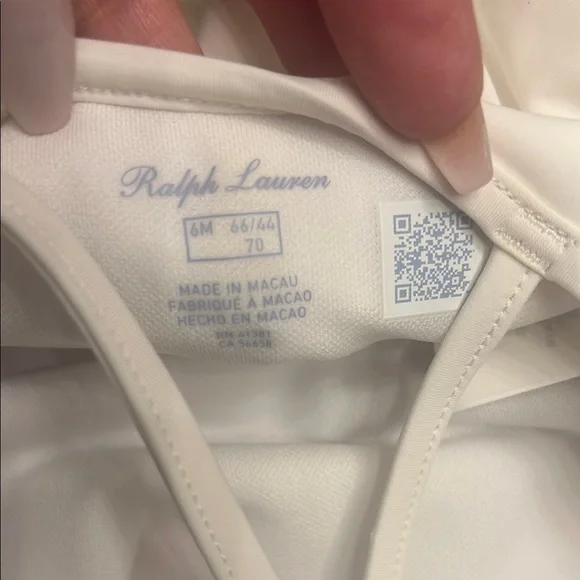 Ralph Lauren Kids Swim One Piece - White and Black - Picture 3 of 4